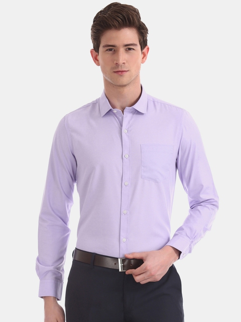 

Excalibur Men Purple Regular Fit Solid Formal Shirt