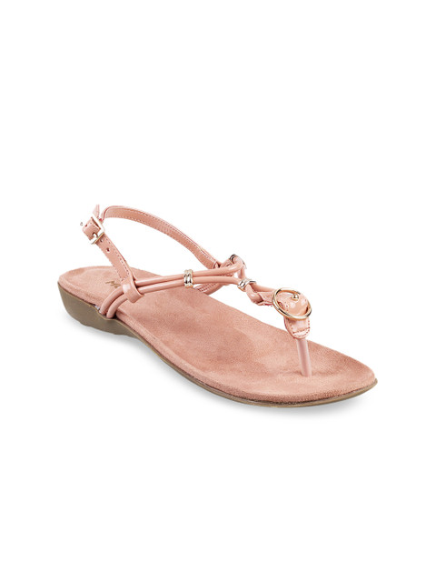 

Mochi Women Pink Solid T-Strap Flats