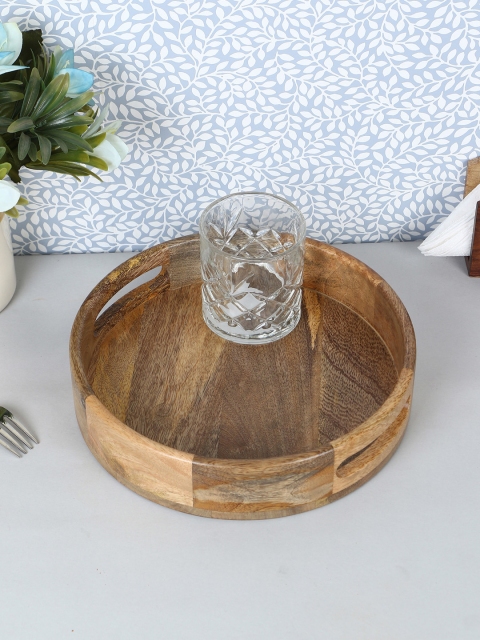 

VarEesha Brown Solid Mango Wood Circular Serving Tray