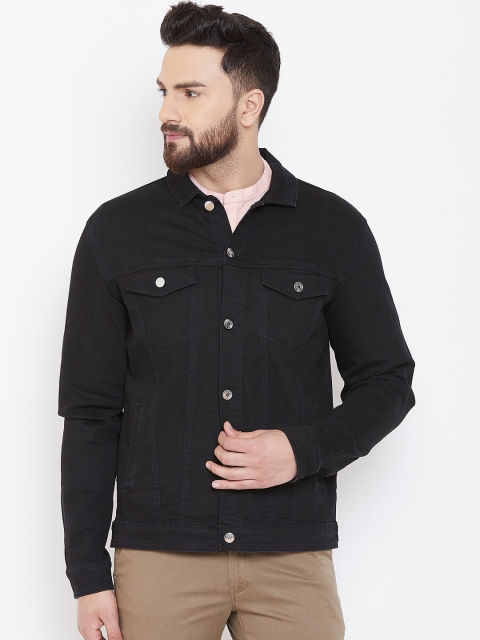 

Canary London Men Black Solid Denim Jacket