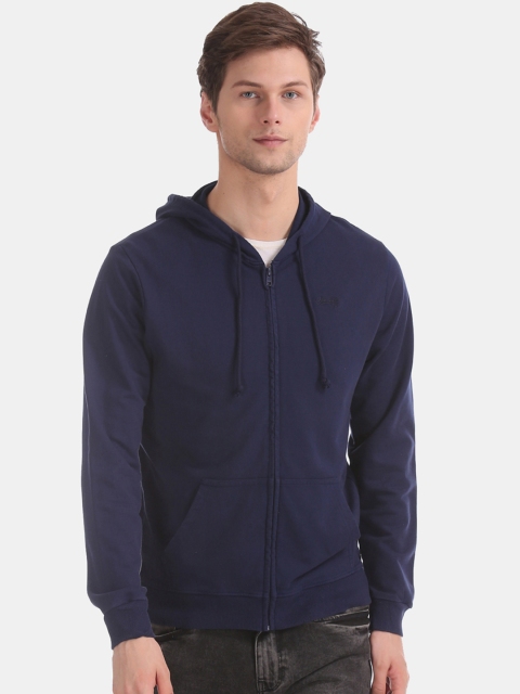 

Cherokee Men Navy Blue Solid Hooded Sweatshirt