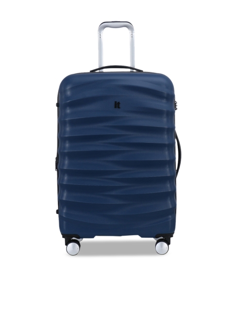 

IT luggage Blue Solid Tidal Hard-Sided Medium Trolley Suitcase