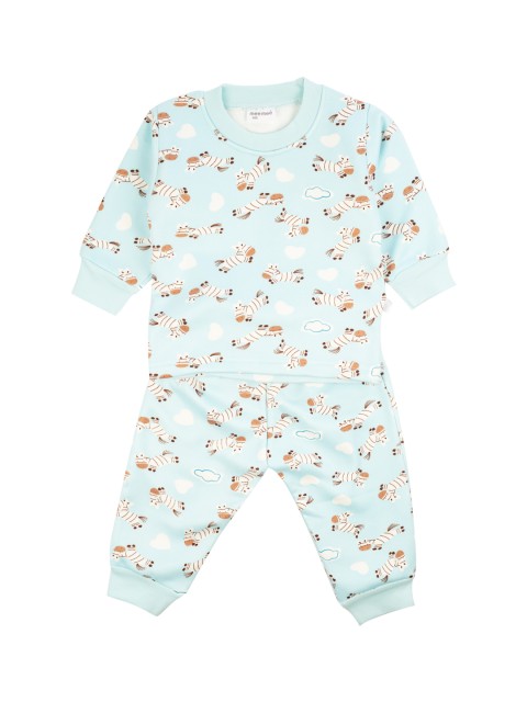 

MeeMee Kids Blue & Brown Printed Nightsuit