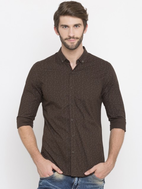 

SPYKAR Men Brown Slim Fit Printed Casual Shirt