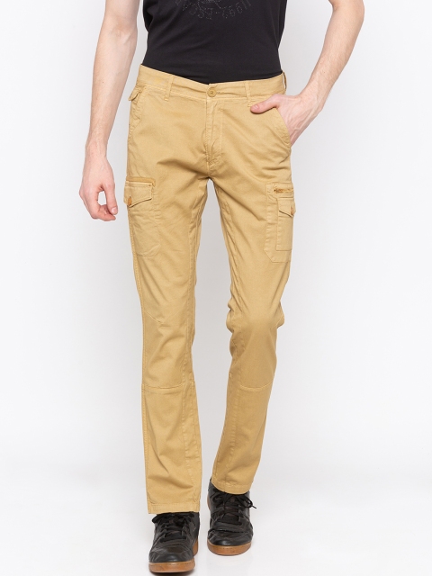 

SPYKAR Men Khaki Slim Fit Solid Cargos