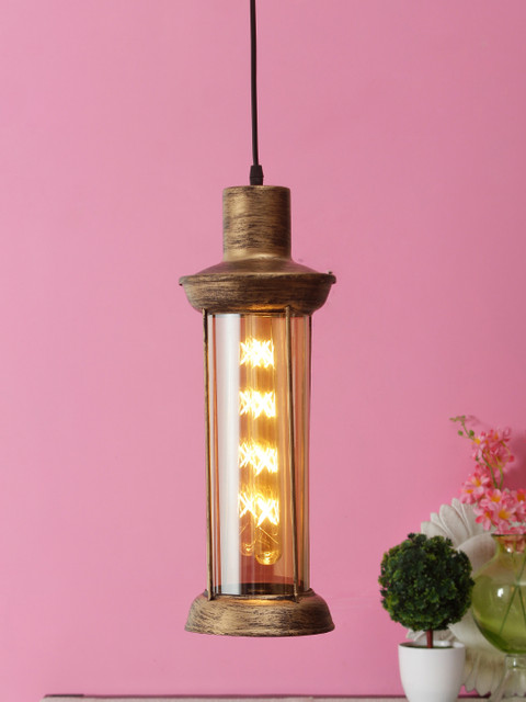 

Aesthetic Home Solutions Gold-Toned & Brown Solid Pendant Ceiling Lamp