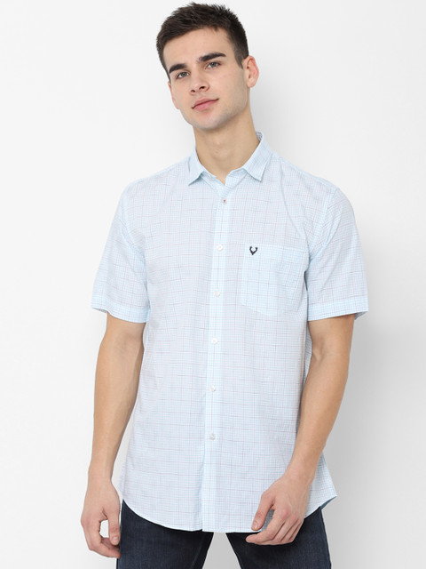 

Allen Solly Men Blue & White Slim Fit Checked Casual Shirt