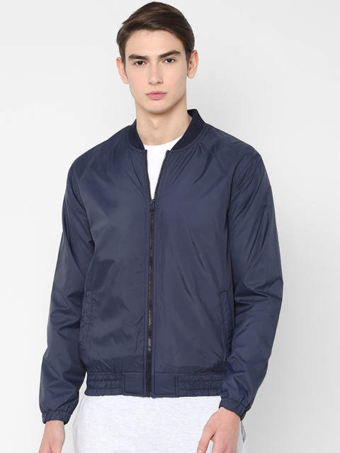 

SKULT by Shahid Kapoor Men Navy Blue Solid Bomber