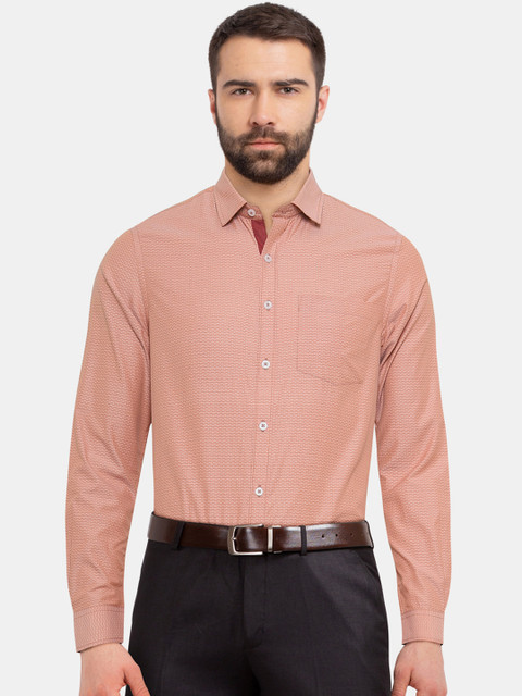 

Excalibur Men Pink Regular Fit Self Design Formal Shirt