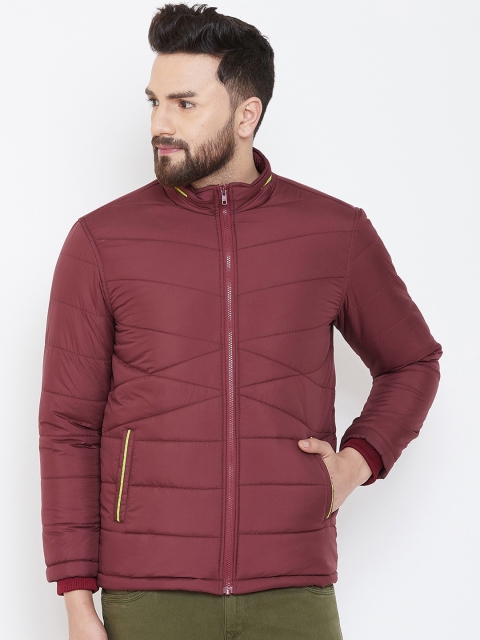 Canary London Men Maroon Solid Lightweight Puffer Jacket