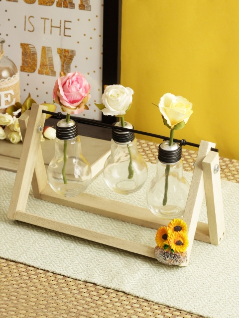 

TIED RIBBONS Set of 3 Transparent Glass Flower Vases