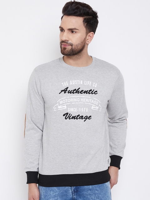 

Austin wood Men Grey Printed Sweatshirt