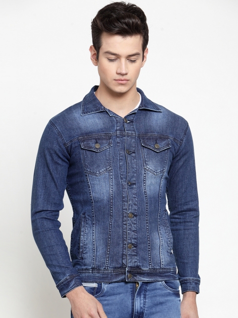 

Rodamo Men Blue Solid Denim Jacket