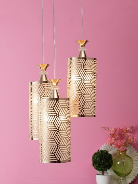 

Aesthetic Home Solutions Gold-Toned Self Design Pendant Ceiling Lamp