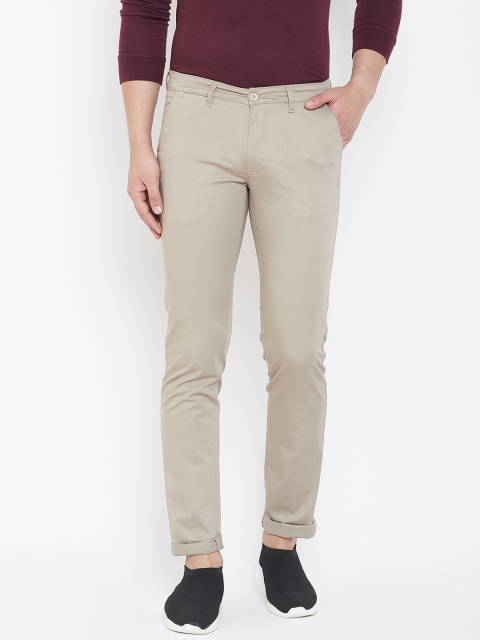 

Canary London Men Beige Smart Slim Fit Solid Chinos