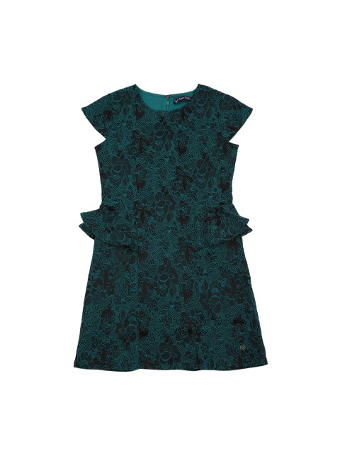 

Allen Solly Junior Girls Green Printed Fit and Flare Dress