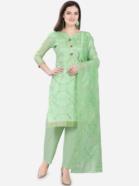 

mf Green Silk Blend Unstitched Dress Material