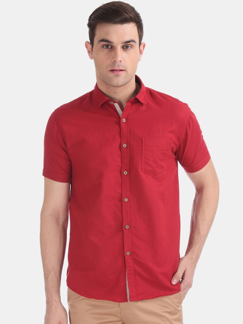 

Cherokee Men Red Regular Fit Solid Casual Shirt
