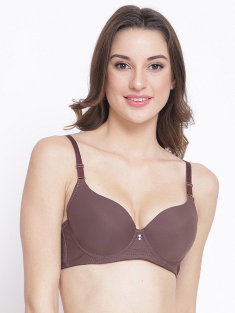 

PrettyCat Taupe Solid Underwired Lightly Padded Push-Up Bra PC-BR-6010