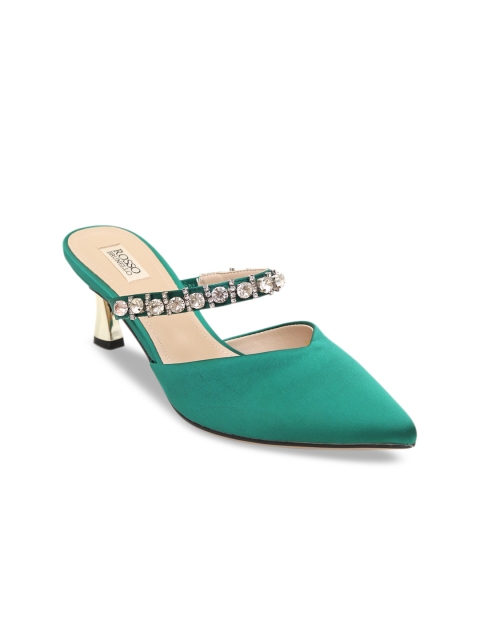 

ROSSO BRUNELLO Women Green Embellished Pumps