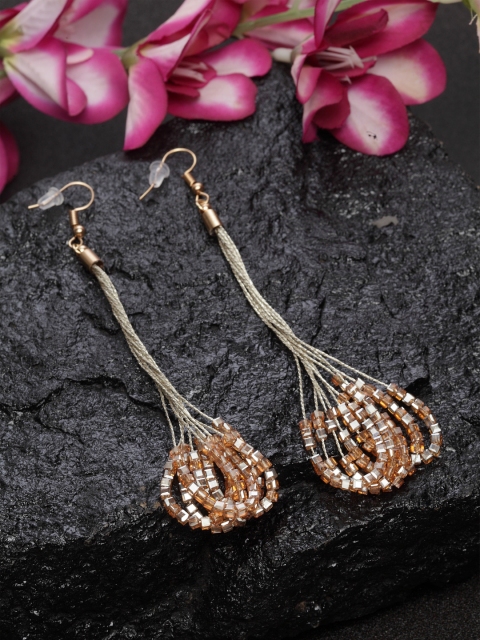 DUGRISTYLE Brown Tourmaline Contemporary Drop Earrings