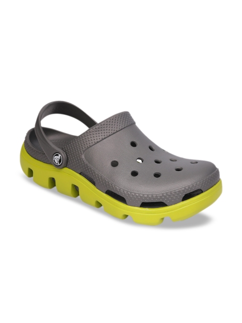 

Crocs Men Grey & Lime Green Duet Sport Clogs