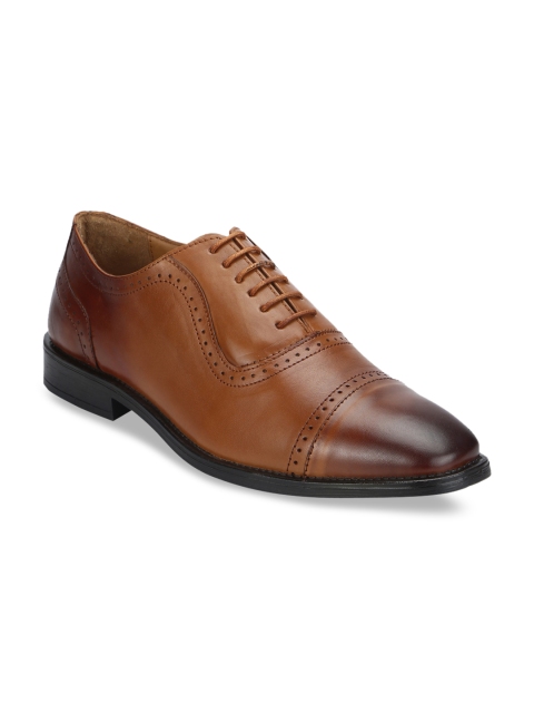 

Aditi Wasan Men Tan Brown Solid Leather Formal Semi Brogues