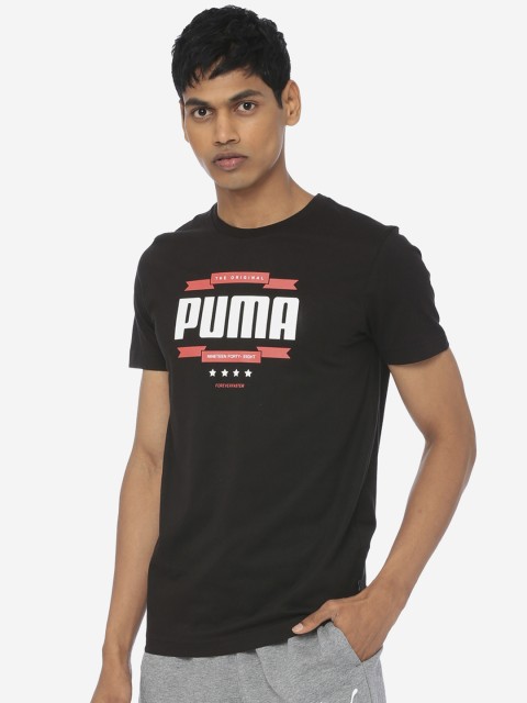 

Puma Men Black Graphic Tee III Round Neck T-Shirt