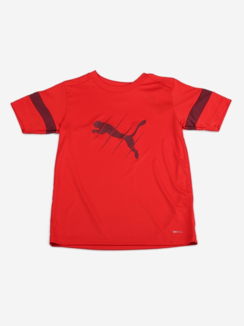 

Puma Boys Red Printed Round Neck T-shirt