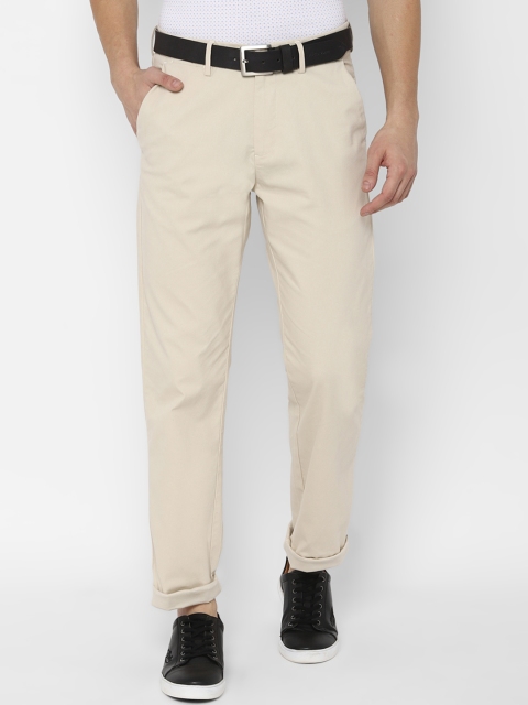 

Allen Solly Men Beige Regular Fit Self Design Regular Trousers
