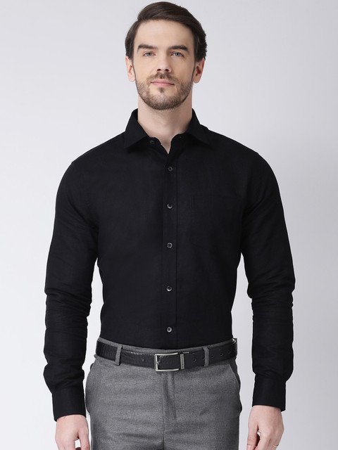 

COBB Men Black Regular Fit Solid Formal Shirt