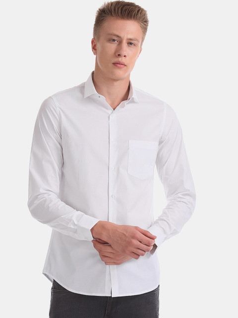 

Excalibur Men White Slim Fit Solid Formal Shirt