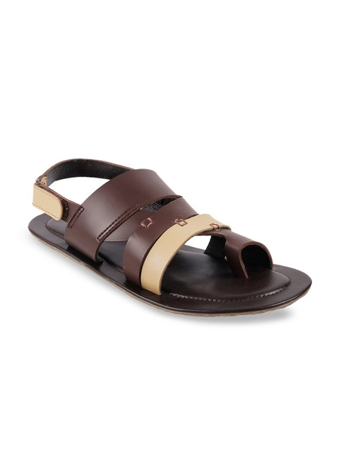 

Mochi Men Brown & Beige Comfort Sandals