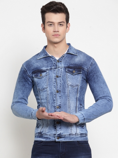

Rodamo Men Blue Solid Denim Jacket