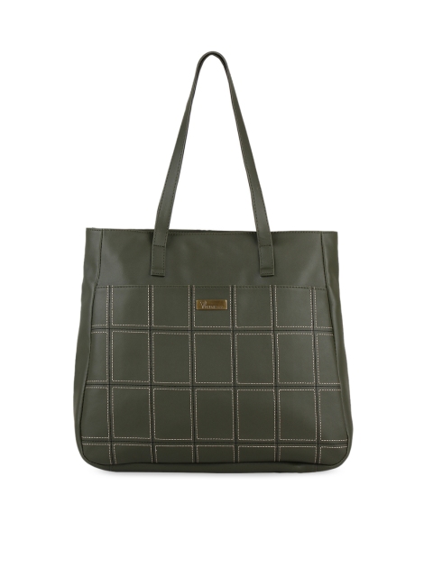 

Vivinkaa Olive Green Checked Shoulder Bag