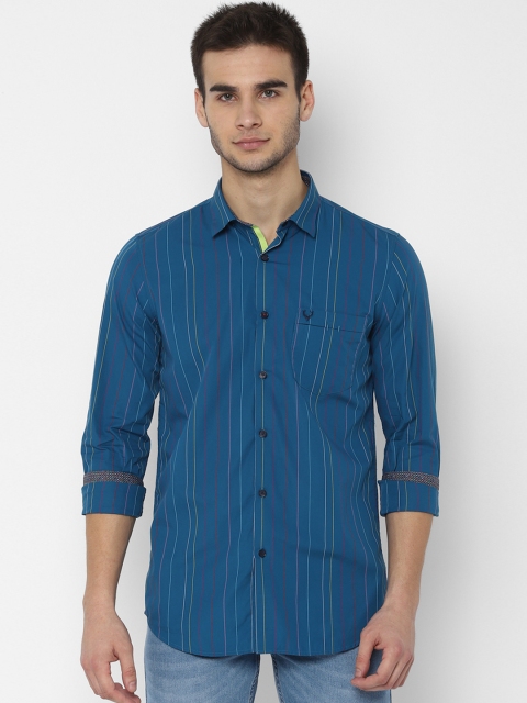 

Allen Solly Men Blue Slim Fit Striped Casual Shirt