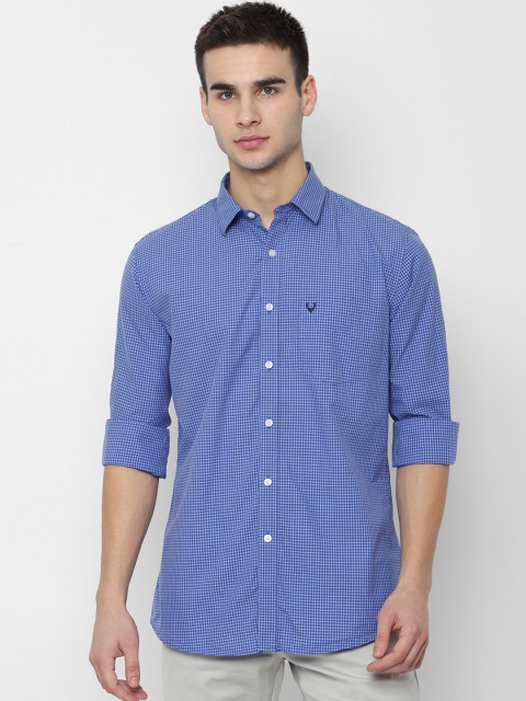 

Allen Solly Men Navy Blue Slim Fit Checked Casual Shirt