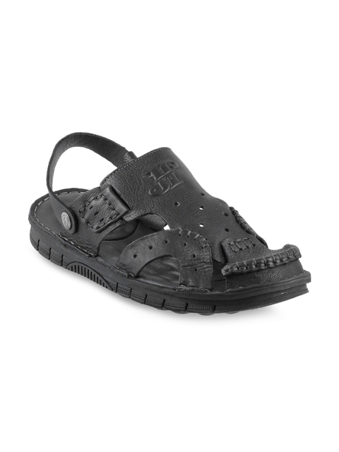 

Mochi Men Black Leather Comfort Sandals