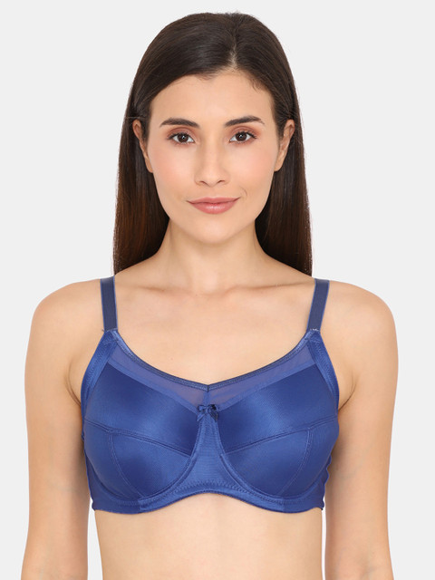 

Zivame Blue & Blue Solid Non-Wired Lightly Padded T-shirt Bra