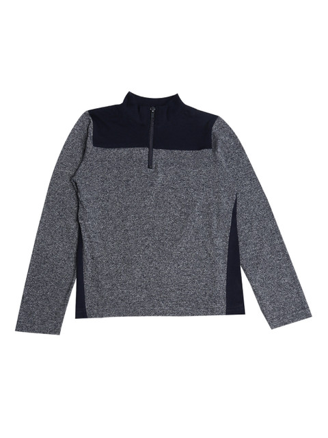 

AUDAZ Boys Navy Blue & Grey Colourblocked High Neck T-shirt
