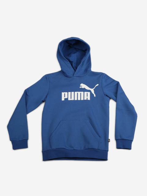 

Puma Boys Blue ESS Logo Printed Hooded Sweatshirt