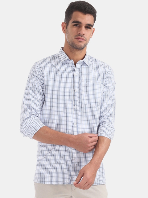 

Excalibur Men Blue Regular Fit Checked Casual Shirt
