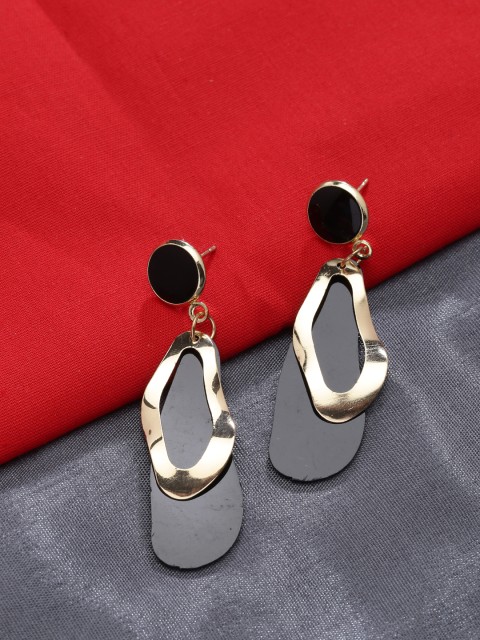 

ZeroKaata Black Contemporary Drop Earrings