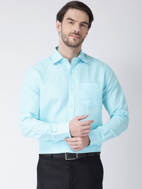 

COBB Men Turquoise Blue Regular Fit Solid Formal Shirt