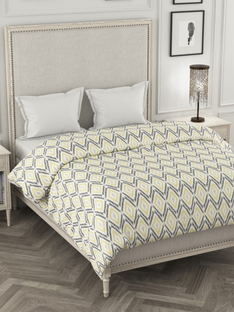 

Portico New York White & Yellow Geometric AC Room 120 GSM Double Bed Comforter