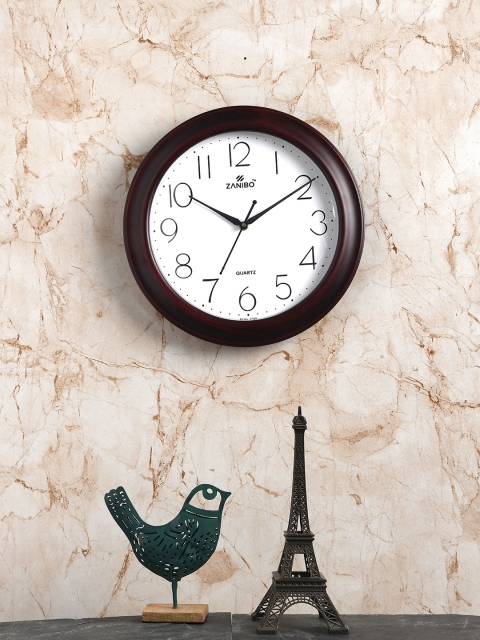 

ZANIBO White 30cm Round Solid Analogue Wall Clock