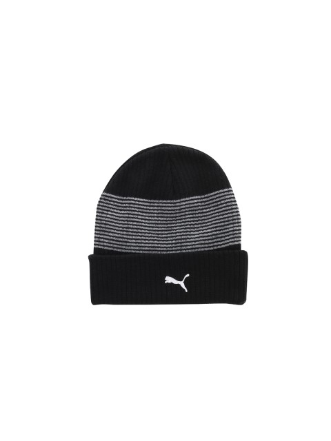 

Puma Unisex Black & Grey Striped Beanie