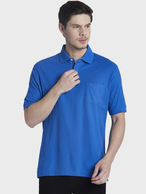 

ColorPlus Men Blue Solid Polo Collar T-shirt