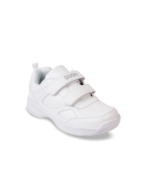 

Kittens Kids White School Shoes