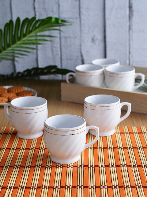 

Archies White 6-Pieces Textured Bone China Cups Set